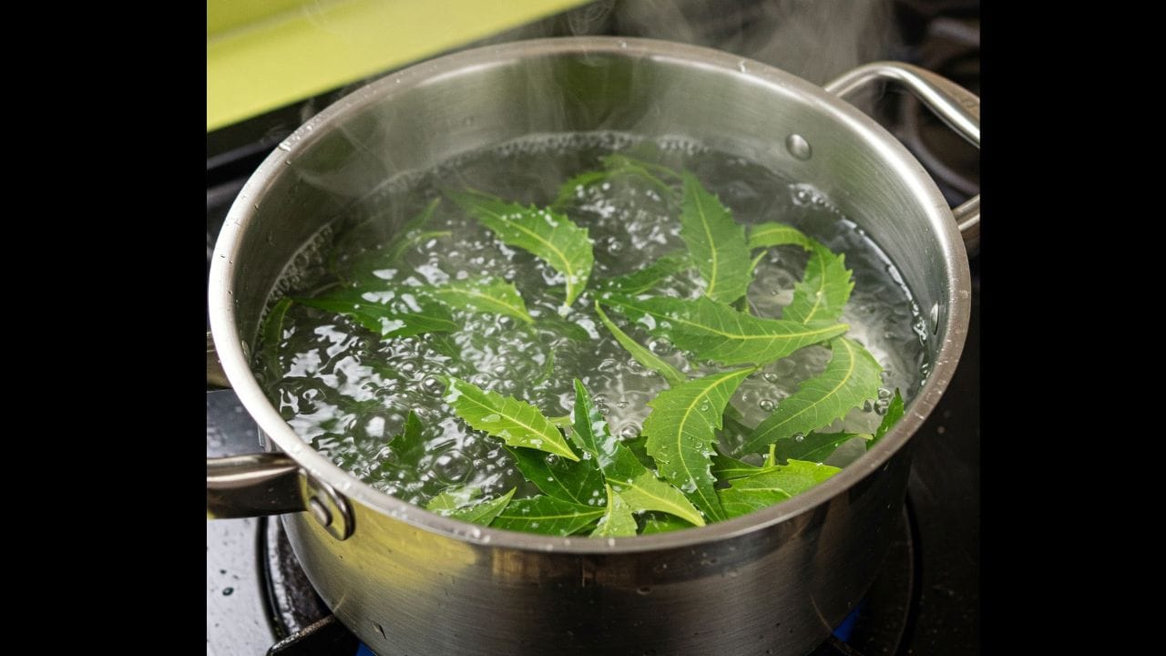 લીમડાનું પાણી: લીમડાના પાણીથી સ્નાન કરવાથી પણ શરીરની ગંધ ઓછી થઈ શકે છે. લીમડામાં કુદરતી એન્ટી-બેક્ટેરિયલ અને એન્ટી-ફંગલ ગુણધર્મો છે જે ત્વચાને સ્વચ્છ રાખે છે અને દુર્ગંધ પેદા કરતા જંતુઓનો નાશ કરે છે. તમે લીમડાના પાનને પાણીમાં ઉકાળીને, પાણીને ઠંડુ થવા દઈને અને પછી તેનો ઉપયોગ કરીને સ્નાન માટે આ ઉપાય તૈયાર કરી શકો છો. આ પદ્ધતિ ખૂબ અસરકારક સાબિત થાય છે. (ફોટો ક્રેડિટ-Google)