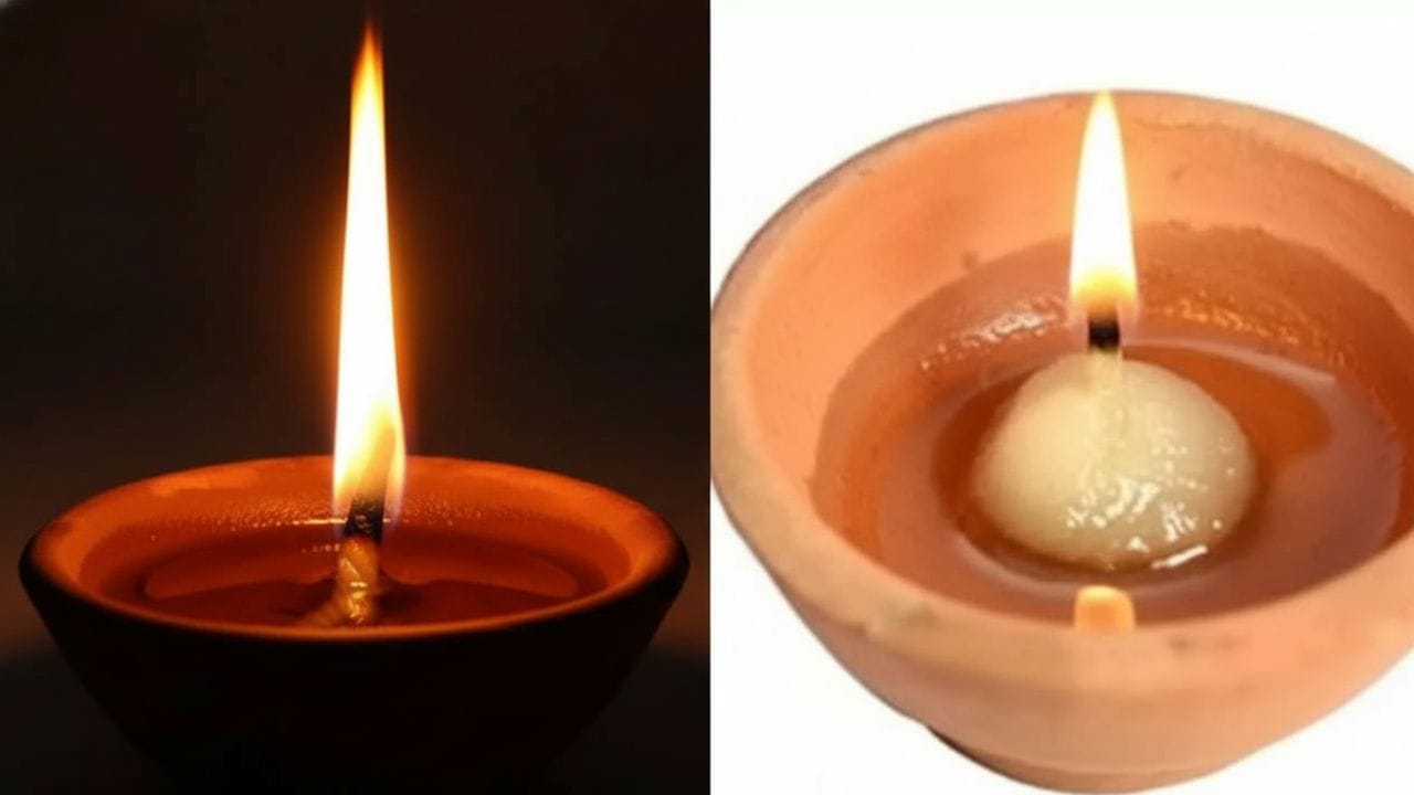 દીવો પ્રગટાવતી વખતે વાટ કઈ દિશામાં હોય તેનું પણ ખૂબ મહત્વ છે. પૂર્વ દિશા તરફ મુખ રાખીને દીવો પ્રગટાવવાથી સ્વાસ્થ્ય અને આયુષ્ય વધે છે તેવું માનવામાં આવે છે. તેનાથી વિપરીત, ઉત્તર દિશા તરફ વાટ રાખવાથી નાણાકીય લાભ અને સફળતા માટે અનુકૂળ પરિસ્થિતિઓ બને છે.જો ઘરનું વાતાવરણ તણાવ અથવા ઝઘડાથી પીડાતું હોય, તો વ્યક્તિએ ઘીનો દીવો પ્રગટાવવો જોઈએ. મંગળવાર અને શનિવારે, ભગવાન હનુમાન સમક્ષ ચમેલીના તેલથી ભરેલો દીવો પ્રગટાવવો એ નકારાત્મકતા દૂર કરવામાં અસરકારક માનવામાં આવે છે.(ફોટો ક્રેડિટ-AI Whisk)