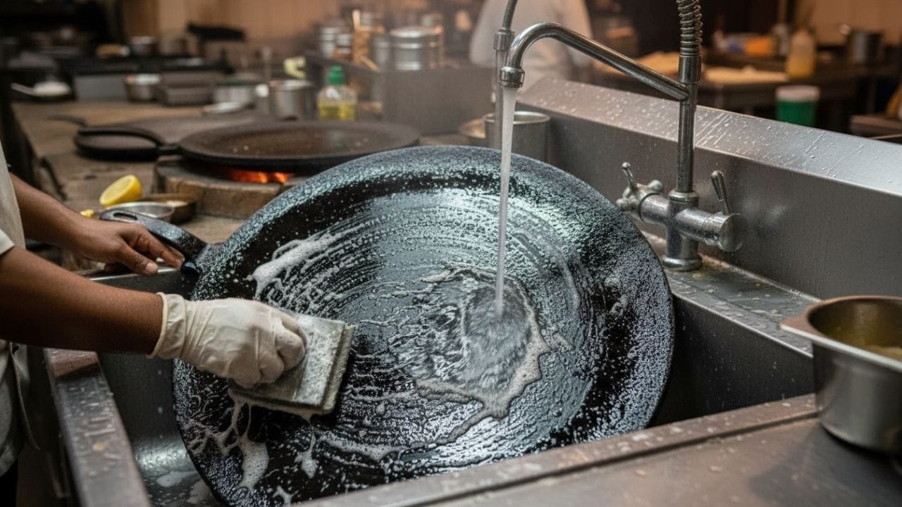 સરકો અને ગરમ પાણી પણ તવાની સફાઈ માટે ઉત્તમ વિકલ્પ છે. એક વાસણમાં ગરમ પાણીમાં થોડું સરકો મિક્સ કરો અને તવાને તેમાં થોડો સમય પલાળી રાખો. ત્યારબાદ જ્યારે તમે તવાને ઘસશો, ત્યારે ગંદકી સહેલાઈથી દૂર થઈ જશે. જૂના અને જમેલા ડાઘ માટે આ રીત ખાસ અસરકારક છે.