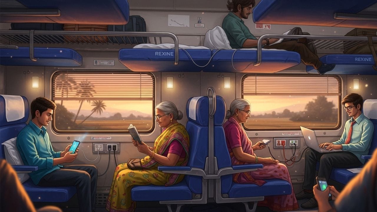 ચાર્જિંગ પોઈન્ટને આખી રાત ચાલુ રાખવું જોખમી બની શકે છે, તેથી રેલવે આને મહત્વપૂર્ણ સુરક્ષા પગલું તરીકે અમલમાં રાખે છે. તેથી જ્યારે તમે ટ્રેનમાં મુસાફરી કરો, ત્યારે રાત્રે 11 વાગ્યા પહેલાં જ તમારો ફોન અથવા અન્ય ઉપકરણ પૂરતું ચાર્જ કરી લો. નહીં તો, પછી તમે તેને સવારે જ ફરી ચાર્જ કરી શકશો. ( નોંધ: અહીં આપવામાં આવેલી માહિતી પબ્લિક ડોમેન પરથી લેવામાં આવી છે, જે ફક્ત તમારી જાણકારી માટે છે.) ( Credits: AI Generated )