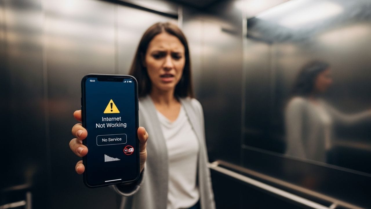 લિફ્ટ સંપૂર્ણપણે ધાતુથી બનેલા હોય છે, જે અસરકારક રીતે "ફેરાડે કેજ" તરીકે કાર્ય કરે છે. આનો અર્થ એ છે કે તેઓ બાહ્ય સિગ્નલોને અંદર પ્રવેશતા અટકાવે છે. જે ક્ષણે તમે લિફ્ટમાં પ્રવેશ કરો છો, તે જ ક્ષણે તમારો ફોનનું નેટવર્ક ગાયબ થઈ જાય છે, જેના કારણે કોલ્સ ડ્રોપ થવા અને ઇન્ટરનેટ કનેક્ટિવિટી સંપૂર્ણપણે ખોવાઈ જવા જેવી સમસ્યાઓ થાય છે.(ફોટો ક્રેડિટ-Whisk AI)