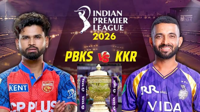 IPL 2026: KKRએ જીત્યો ટોસ, PBKS પહેલા કરશે બોલિંગ, બંને ટીમની પ્લેઈંગ