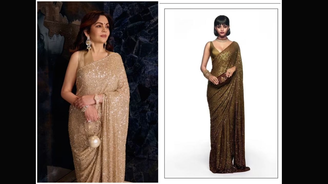 ચેતક સ્ક્રીન એવોર્ડ્સ 2026 ના રેડ કાર્પેટ પર, નીતા અંબાણીએ ગોલ્ડન સાડી પહેરી હતી; જોકે, સાડી કરતાં તેમનું નાનું પર્સ - જેણે ખરેખર લોકોનું ધ્યાન ખેંચ્યું હતું. હવે, લોકો નીતા અંબાણીના નાના પર્સની કિંમત શોધવા અને તેમાં કઈ વસ્તુઓ ફિટ થઈ શકે છે તે વિચારવા માટે ગૂગલ પર સર્ચ કરી રહ્યા છે. તમને જણાવી દઉં તો નીતા અંબાણીનું નાનું પર્સ ખરેખર તેમની સાડી કરતાં વધુ મોંઘું છે. ચાલો તમને તેની આશ્ચર્યજનક કિંમત વિશે જણાવીએ.(ફોટો ક્રેડિટ-Google)