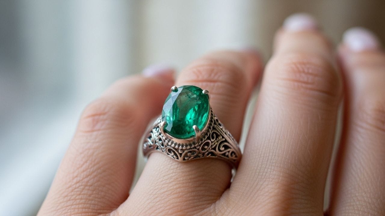 પન્ના રત્ન બુધવારે પહેરવું શુભ માનવામાં આવે છે. તેને ચાંદી અથવા સોનાની વીંટીમાં મધ્યમા કે નાની આંગળીમાં ધારણ કરો. પહેરતા પહેલા ગંગાજળ અને દૂધથી શુદ્ધ કરીને “ૐ બમ બુધાય નમઃ” મંત્ર 108 વાર બોલવો જોઈએ. રત્ન ઓછામાં ઓછું 3–4 રત્તીનું અને શુદ્ધ, ઘેરો લીલો તથા તિરાડ વગરનું હોવું જોઈએ. જો નકલી, તૂટેલું અથવા ખોટી રીતે પહેરવામાં આવે, તો નુકસાન થઈ શકે છે. ( Credits: AI Generated )