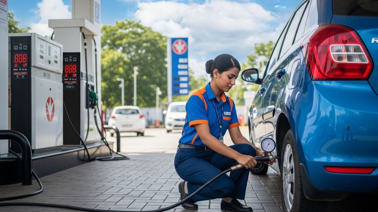 શું તમે પણ ટાયરમાં હવા ભરાવવાના 5-10 રૂપિયા ખર્ચો છો? સાવધાન! દરેક પેટ્રોલ પંપ પર વાહનમાં હવા ભરવાની સુવિધા મફત આપવી અનિવાર્ય છે. જો પંપનો સ્ટાફ તમારી પાસે પૈસા માંગે, તો તમે તેની ફરિયાદ કરી શકો છો.