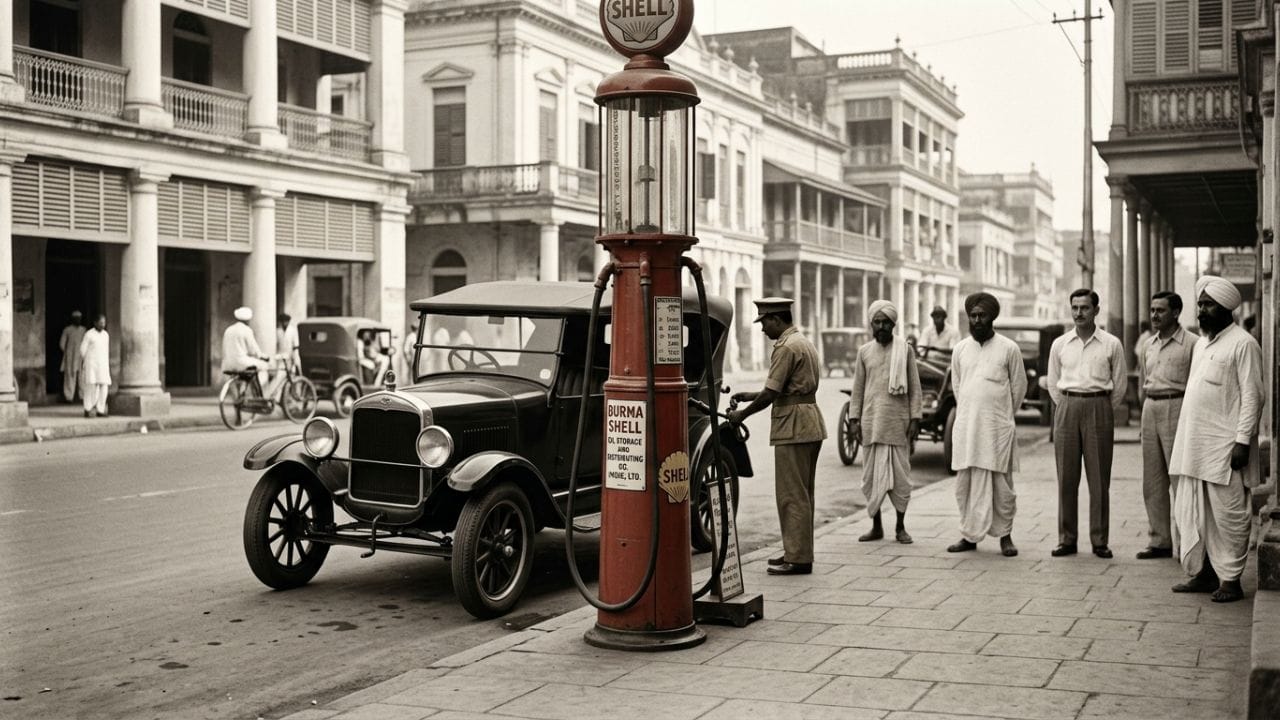 પહેલાના જમાનામાં પેટ્રોલ ભરાવવા માટે પંપ પર માત્ર અમીર પારસી અને ગુજરાતી વેપારીઓ, બ્રિટિશ અધિકારીઓ, સેનાના મેજર તેમજ રજવાડાના રાજા-મહારાજાઓ જ પોતાની કાર સાથે પહોંચતા હતા. (Photo: AI Generated)