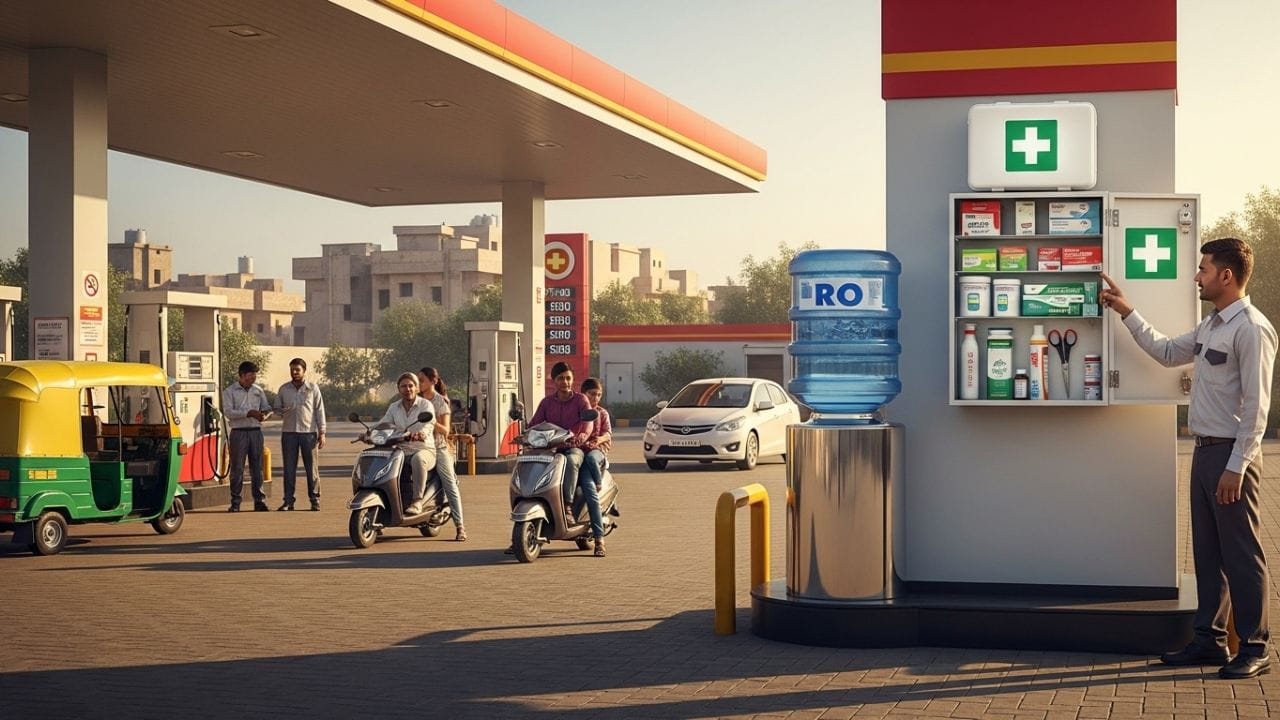 રસ્તામાં નાની-મોટી ઈજા થાય ત્યારે મોંઘી હોસ્પિટલ દોડવાને બદલે નજીકના પેટ્રોલ પંપ પર જાઓ. ત્યાં પ્રાથમિક સારવારની કિટ (Bandages અને જરૂરી દવાઓ) હંમેશા તૈયાર રાખવી પડે છે, જેની કોઈ ફી હોતી નથી.