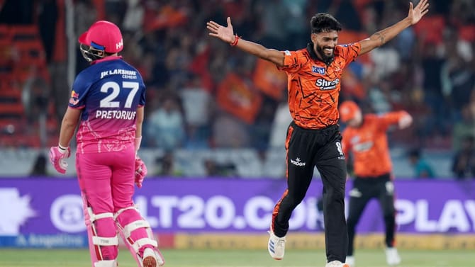 SRH vs RR: રાજસ્થાનની જીતની બ્રેક હૈદરાબાદ સામે ફેલ