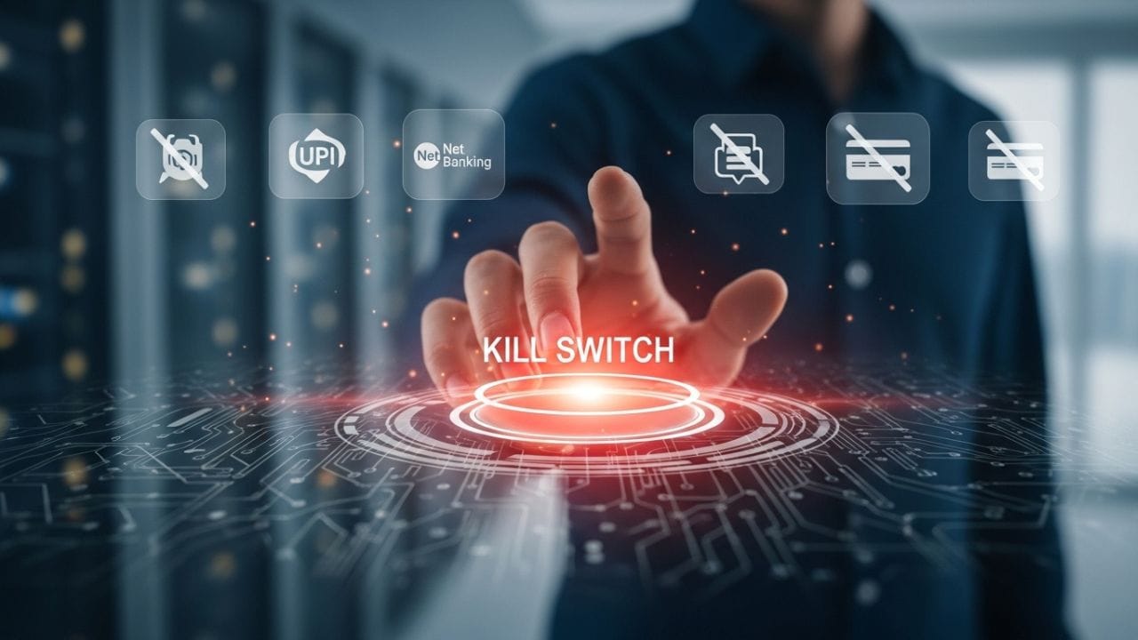 જો કોઈ વ્યક્તિને લાગે કે તેના સાથે ઓનલાઈન છેતરપિંડી થઈ રહી છે અથવા થવાની શક્યતા છે, તો તે તરત જ એક બટન દબાવીને પોતાના બધા ડિજિટલ પેમેન્ટ વિકલ્પોને બંધ કરી શકે છે. આ સુવિધાને “કિલ સ્વિચ” કહેવાય છે. એટલે કે, માત્ર એક ક્લિકથી તમે UPI, નેટ બેંકિંગ અને કાર્ડ જેવી તમામ સેવાઓને તાત્કાલિક સુરક્ષિત બનાવી શકો છો. ( Credits: AI Generated )