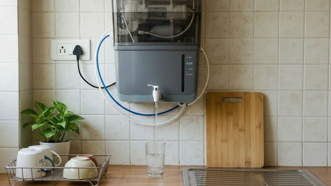 ઘણા લોકોના મનમાં પ્રશ્ન થાય છે કે આખરે 1 લિટર પીવાલાયક પાણી મેળવવા માટે RO મશીન કેટલું પાણી બગાડે છે? સામાન્ય રીતે ઘરેલુ RO સિસ્ટમ 1 લિટર શુદ્ધ પાણી બનાવવા માટે લગભગ 2 થી 3 લિટર પાણી બગાડે છે. એટલે કે કુલ 3 થી 4 લિટર પાણી વપરાય છે, જેમાંથી ફક્ત 1 લિટર જ પીવા યોગ્ય બને છે.