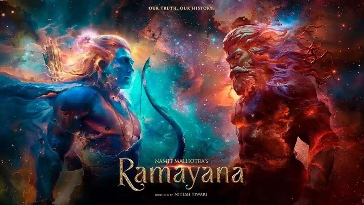 નિતેશ તિવારીના નિર્દેશનમાં બની રહેલી ફિલ્મ 'રામાયણ'ને લઈને ફેન્સમાં ભારે ઉત્સાહ જોવા મળી રહ્યો છે. આ ફિલ્મમાં રણબીર કપૂર ભગવાન રામની ભૂમિકામાં જોવા મળશે, જ્યારે સાઉથ સુપરસ્ટાર યશ રાવણ તરીકે પડદા પર ધમાલ મચાવશે. ભગવાન રામના અવતારમાં રણબીર કપૂરનો લૂક ફેન્સ જોઈ ચૂક્યા છે અને હવે રાવણ તરીકે યશના લૂકની આતુરતાથી રાહ જોવાઈ રહી છે. 