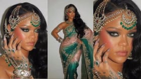 રીહાન્નાનો દેશી અવતાર વાયરલ, લીલી-ગુલાબી સાડીમાં ગ્લોબલ ટ્રેન્ડ કર્યો