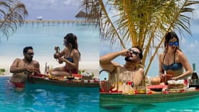 માલદીવ્સમાં પતિ સાથે પૂલમાં મજા માણતી જોવા મળી રૂબીના દિલૈક