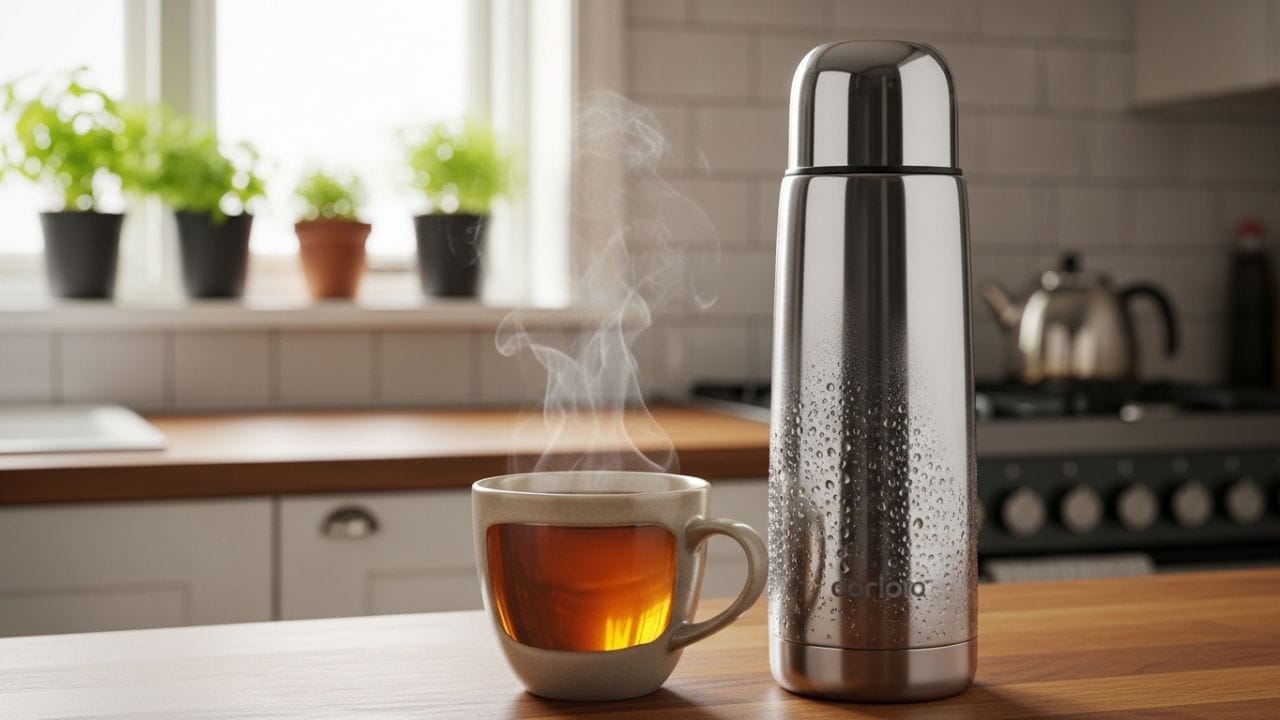 થર્મોસમાં ચા રાખવી સુવિધાજનક છે, પરંતુ તેને વધુ સમય સુધી સંગ્રહિત કરવી યોગ્ય નથી. સ્વાસ્થ્ય અને સ્વાદ બંનેને ધ્યાનમાં રાખીને મર્યાદિત સમયની અંદર ચાનું સેવન કરવું જ સૌથી સારું માનવામાં આવે છે.(નોંધ : અહીં આપવામાં આવેલી માહિતી ફક્ત આપની જાણકારી માટે છે.)