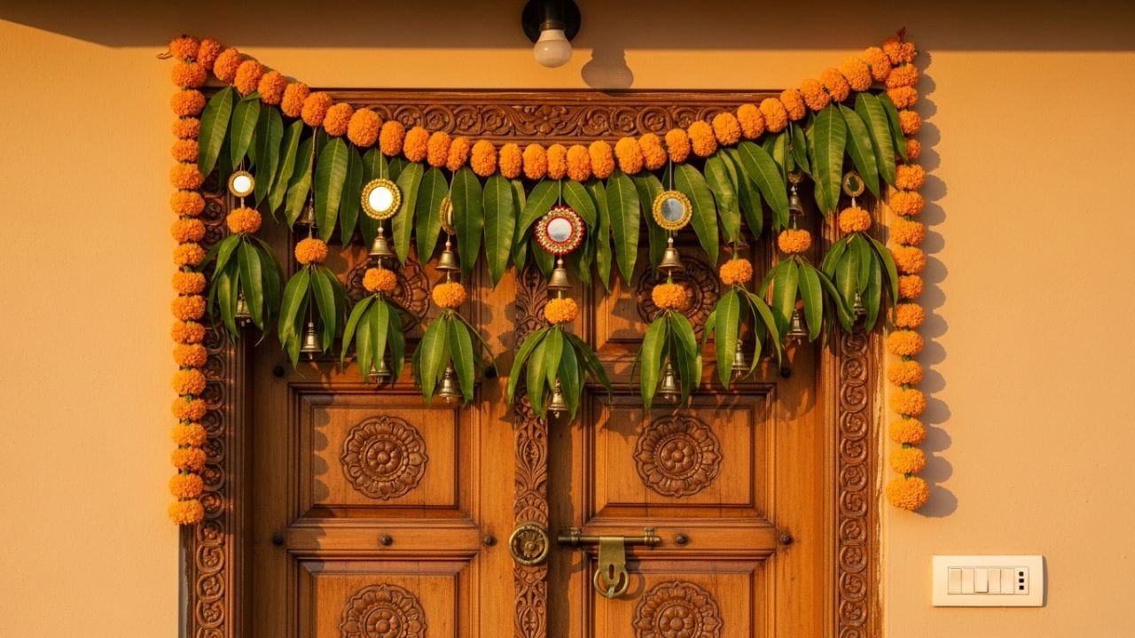 જો તમારા મુખ્ય દરવાજા પર તોરણ કોઈપણ રીતે તૂટેલું હોય, અથવા જો તેના દોરા તૂટવા લાગ્યા હોય, તો તેને શક્ય તેટલી વહેલી તકે બદલો. તૂટેલી વસ્તુઓ ઘરના વાસ્તુને વિક્ષેપિત કરે છે, જેના કારણે જીવનમાં અવરોધો આવે છે અને બિનજરૂરી તણાવ વધે છે. તેથી, તમારે હંમેશા તમારા મુખ્ય દરવાજાને દોષરહિત અને સુંદર તોરણથી શણગારવાનો પ્રયાસ કરવો જોઈએ. (ફોટો ક્રેડિટ-Whisk AI)