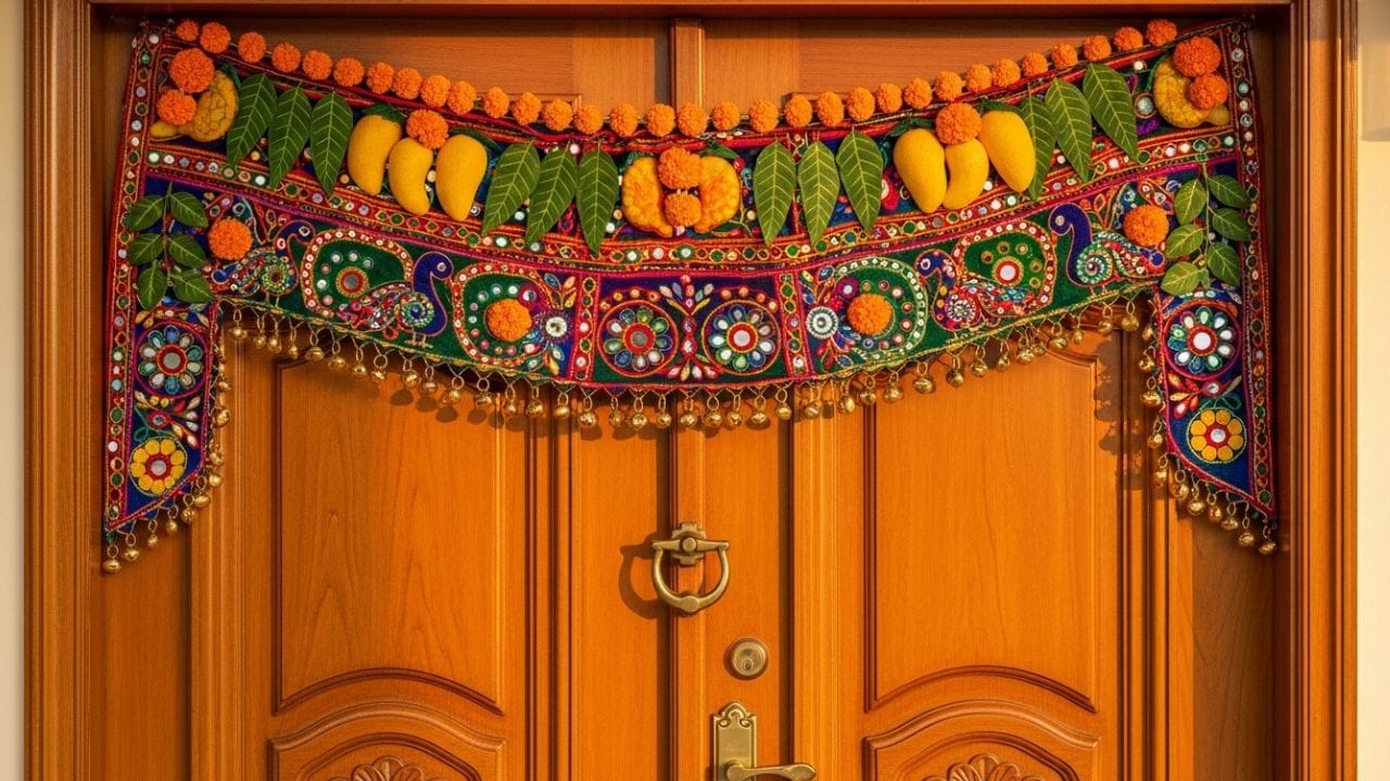 ગંદુ અથવા ધૂળથી ભરેલું તોરણ ઘરના વાસ્તુ પર નકારાત્મક અસર કરી શકે છે. તેથી, તમારે દર એક 2 અઠવાડિયામાં ઓછામાં ઓછું એક વાર તેને સાફ કરવાનો પ્રયાસ કરવો જોઈએ. ધ્યાનમાં રાખો કે તમારે મુખ્ય દરવાજાની નજીક કોઈપણ ગંદકી એકઠી થવા દેવી જોઈએ નહીં.(ફોટો ક્રેડિટ-Whisk AI)