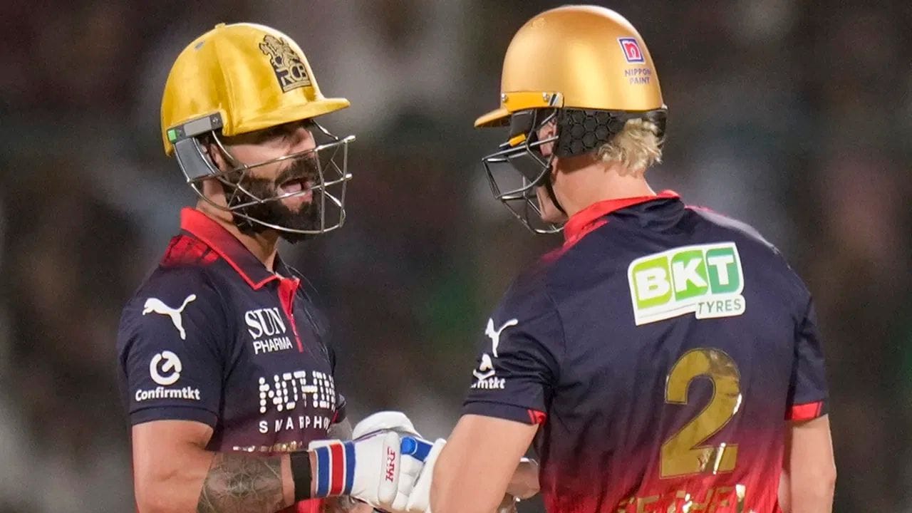 IPL 2026માં વિરાટ કોહલીએ આઠ મેચમાં 58.5 ની સરેરાશથી 351 રન બનાવ્યા છે. તેનો સ્ટ્રાઇક રેટ 160 થી વધુ છે અને તેણે ત્રણ અડધી સદી ફટકારી છે. વિરાટ IPL 2026 માં RCB માટે સૌથી વધુ રન બનાવનાર ખેલાડી છે. (PC-PTI)