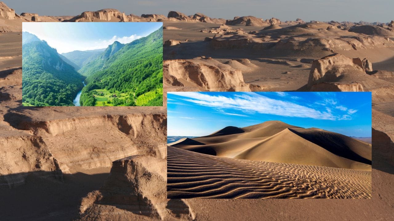 લુટ રણ અનોખી ભૂઆકૃતિઓ ધરાવતો રેગિસ્તાની વિસ્તાર છે, અને હાઇરકેનિયન જંગલો જૈવ વૈવિધ્યથી સમૃદ્ધ પ્રાચીન જંગલો છે. કુલ મળીને ઈરાનના મોટાભાગના સ્થળો સારી રીતે સંરક્ષિત છે અથવા જીવંત સંસ્કૃતિનો ભાગ છે. (Image Credit Source: UNESCO, Social Media)
