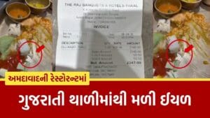 Breaking News : અમદાવાદની આ રેસ્ટોરન્ટની ગુજરાતી થાળીમાંથી મળી ઈયળ, જુઓ Video