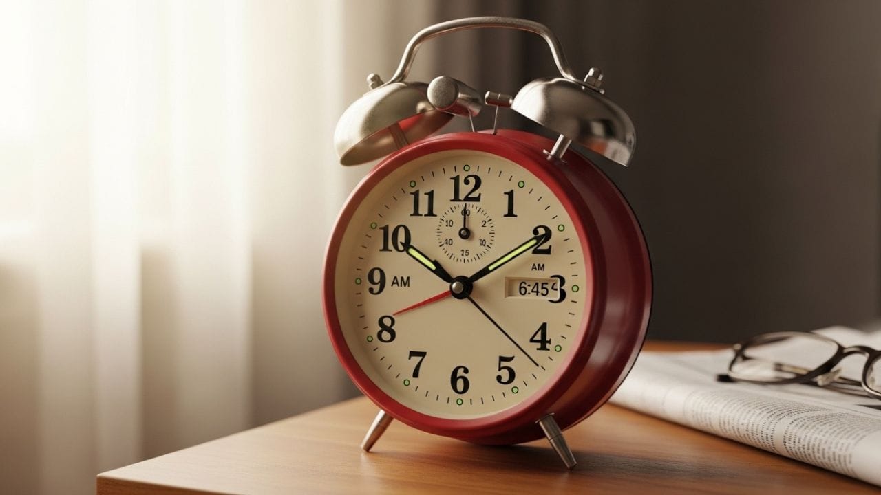 સર્કેડિયન રિધમ આપણા શરીરની કુદરતી ઘડિયાળ છે, જે ઊંઘ અને જાગવાની પ્રક્રિયાને પ્રકાશ અને અંધારાના આધારે નિયંત્રિત કરે છે. સરળ રીતે કહીએ તો, અંધારું થાય ત્યારે ઊંઘ આવવા લાગે છે અને લાઇટ ચાલુ થાય ત્યારે ઊંઘ તૂટે છે. પહેલા જ્યારે એલાર્મ નહોતાં, ત્યારે લોકો સૂર્યના પ્રકાશ સાથે સ્વાભાવિક રીતે જાગી જતા, જે તેમના માટે એલાર્મ જેવી ભૂમિકા ભજવતું હતું. ( Credits: AI Generated )