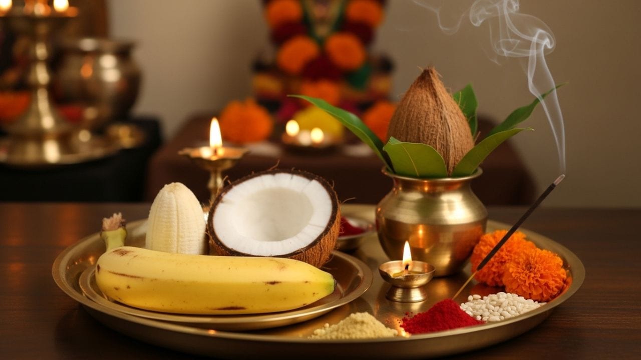 ઋગ્વેદમાં ઉલ્લેખ: નારિયેળને શ્રીફળ પણ કહેવામાં આવે છે, જેનો અર્થ "દેવી લક્ષ્મીનું ફળ" થાય છે. શ્રીફળ, અથવા નારિયેળ, ધનની દેવી સાથે સંકળાયેલું છે. 
