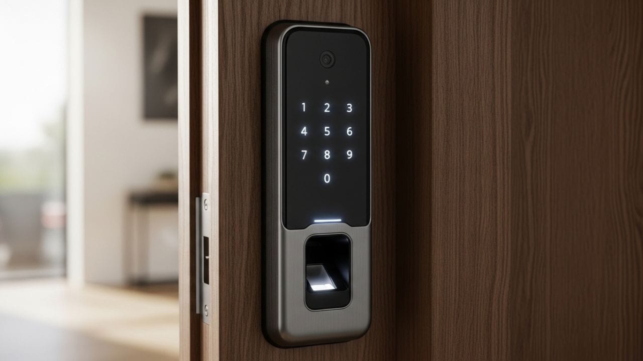 ઘણી વાર ઉતાવળમાં આપણે ઘરેથી નીકળીએ ત્યારે દરવાજો લોક કરવાનું રહી જાય છે. સ્માર્ટ લોકમાં ઓટો-લોક ફીચર હોય છે, જેમાં તમે સમય સેટ કરો તો દરવાજો પોતે જ આપમેળે લોક થઈ જાય છે. ( Credits: AI Generated )