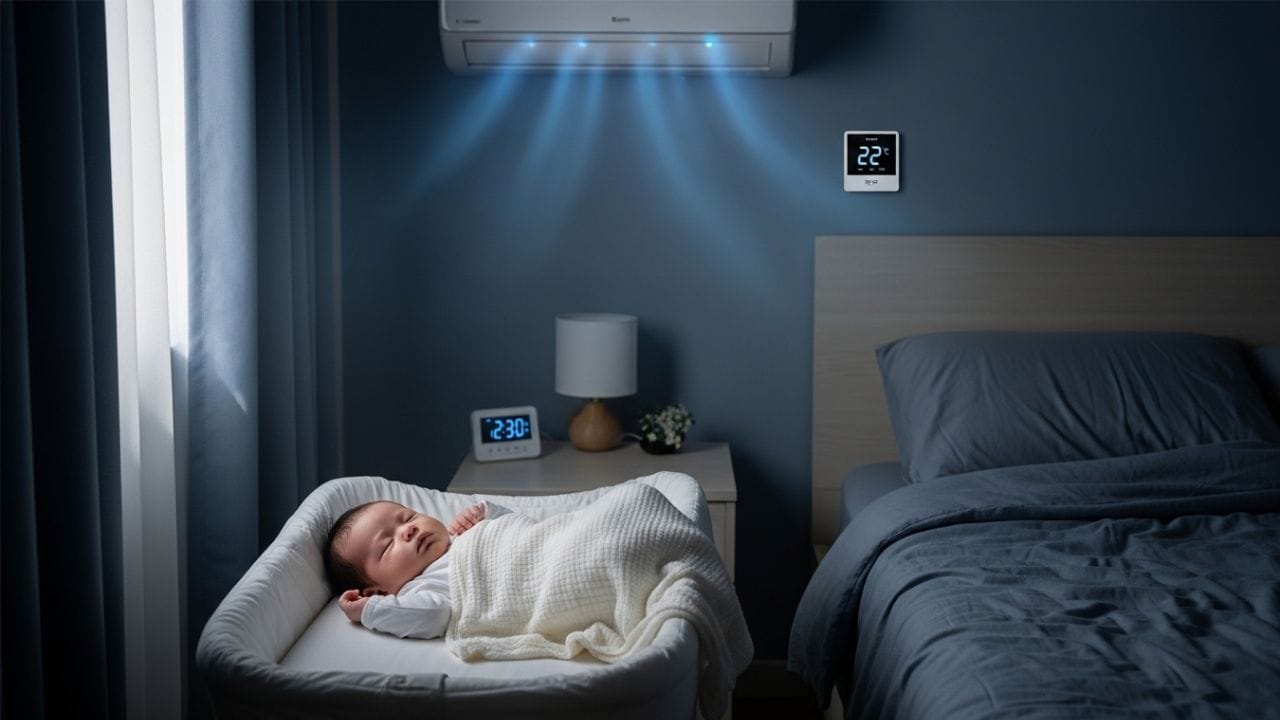 હકીકતમાં, યોગ્ય ટેમ્પ્રેચર સેટિંગ્સ અને કેટલીક આવશ્યક સાવચેતીઓ સાથે, નવજાત શિશુને AC વાળા રૂમમાં સૂવડાવવું સંપૂર્ણપણે સલામત થઈ શકે છે. તેથી, યોગ્ય પદ્ધતિઓ સમજ્યા પછી અને નિષ્ણાતની સલાહને ધ્યાનમાં લીધા પછી જ ACનો ઉપયોગ કરવો ખૂબ જ મહત્વપૂર્ણ છે. (ફોટો ક્રેડિટ-Google)