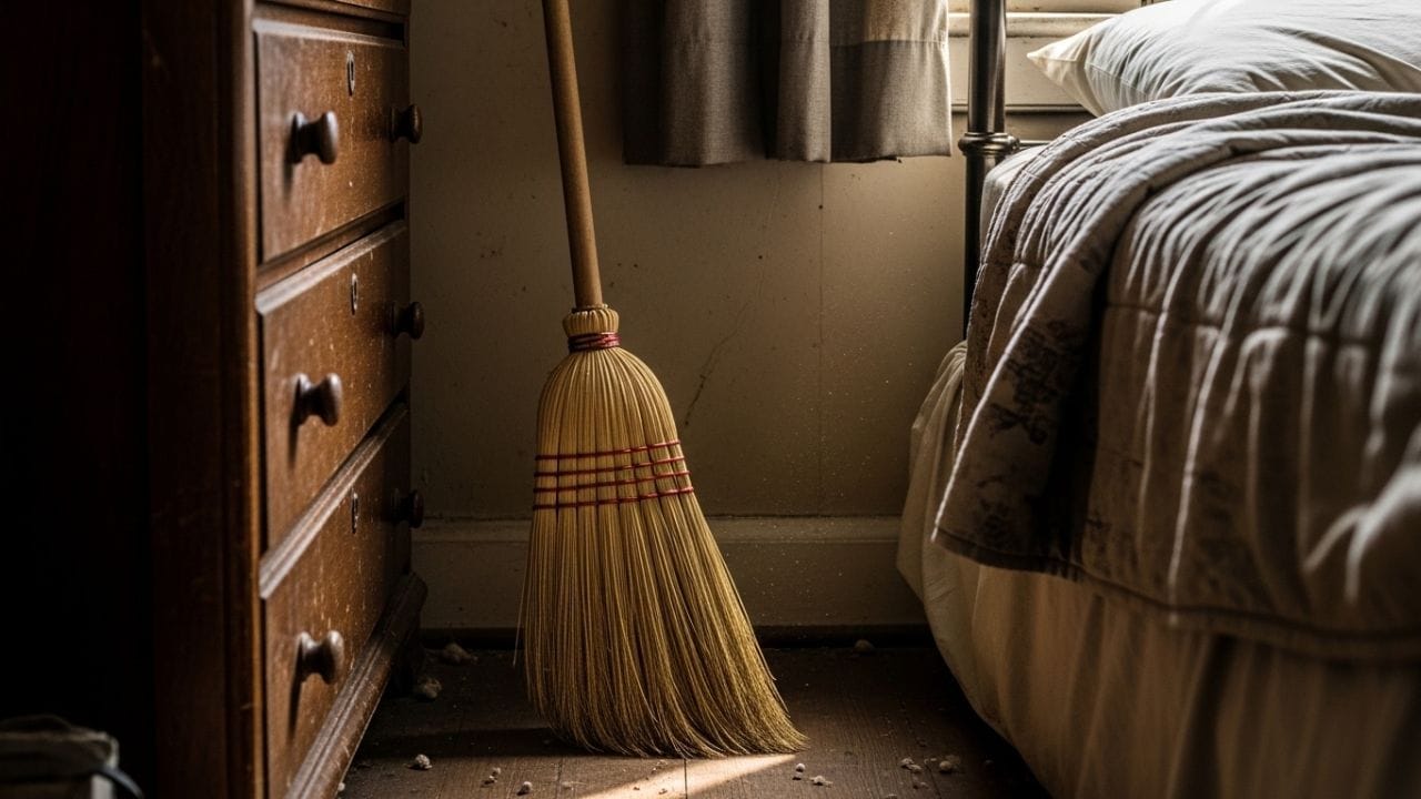 નાણાકીય મુશ્કેલીઓ ઉભી કરે : સાવરણી પરંપરાગત રીતે સંપત્તિ અને સમૃદ્ધિની દેવી દેવી લક્ષ્મી સાથે સંકળાયેલી છે. જો કે, તેને અયોગ્ય જગ્યાએ સંગ્રહિત કરવાથી બરાબર વિપરીત અસર થાય છે. એવું માનવામાં આવે છે કે બેડરૂમમાં સાવરણી રાખવાથી ઘરમાં વિપુલતા અને સમૃદ્ધિનો પ્રવાહ અવરોધાય છે. જો પૈસા આવે તો પણ તે લાંબા સમય સુધી ટકી શકતો નથી. ખર્ચ અણધારી રીતે વધવા લાગે છે, બચતના નામે તમારી પાસે ફક્ત પૈસા જ રહે છે. (ફોટો ક્રેડિટ-AI Whisk)