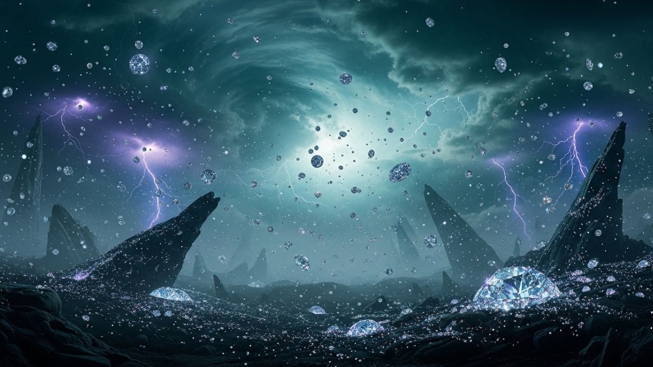 વૈજ્ઞાનિકો કહે છે કે આ ગ્રહોની અંદર તાપમાન એટલું વધારે હોઈ શકે છે કે હીરા પણ ઓગળી જાય. આ કારણે ગ્રહના અંદરના ભાગમાં પ્રવાહી હીરા જેવા મોટા સમુદ્ર પણ બની શકે છે. ( નોંધ: અહીં આપવામાં આવેલી માહિતી પબ્લિક ડોમેન પરથી લેવામાં આવી છે, જે ફક્ત તમારી જાણકારી માટે છે.) ( Credits: AI Generated )