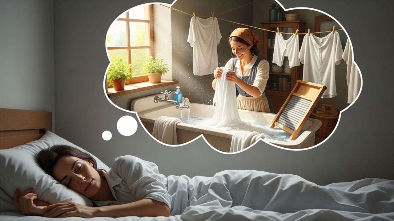 જો તમે સપનામાં સ્વચ્છ કપડાં ધોતાં જુઓ છો, તો તેને સારો સંકેત માનવામાં આવે છે. તેનો અર્થ એ હોઈ શકે કે તમારા જીવનમાં બધું યોગ્ય રીતે ચાલી રહ્યું છે અને તમે માનસિક રીતે શાંત અને સ્થિર છો. એવું પણ માનવામાં આવે છે કે આવું સ્વપ્ન ભવિષ્યમાં સારા સમાચાર લાવી શકે છે. ખાસ કરીને, જો તમે લાંબા સમયથી કોઈ વસ્તુ મેળવવા પ્રયત્ન કરી રહ્યા છો, તો આ સ્વપ્ન બતાવે છે કે તમારા અધૂરા કામ જલ્દી પૂર્ણ થઈ શકે છે. ( Credits: AI Generated )