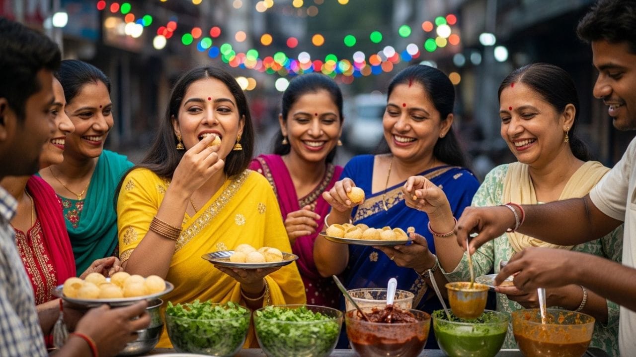 ગોલગપ્પાની શરૂઆત વિશે ઘણી જુદી-જુદી કથાઓ સાંભળવા મળે છે. તેમાં સૌથી જાણીતી વાત મહાભારત સાથે જોડાયેલી છે. કહેવાય છે કે દ્રૌપદીએ મર્યાદિત સામાનમાં એવી વાનગી બનાવી હતી કે પાંડવો બધા સંતોષથી ખાઈ શકે. કેટલાક લોકો માને છે કે આ વાત ગોલગપ્પાની શરૂઆત સાથે જોડાયેલી હોઈ શકે, પરંતુ તેનો કોઈ સ્પષ્ટ પુરાવો મળતો નથી. ( Credits: AI Generated )