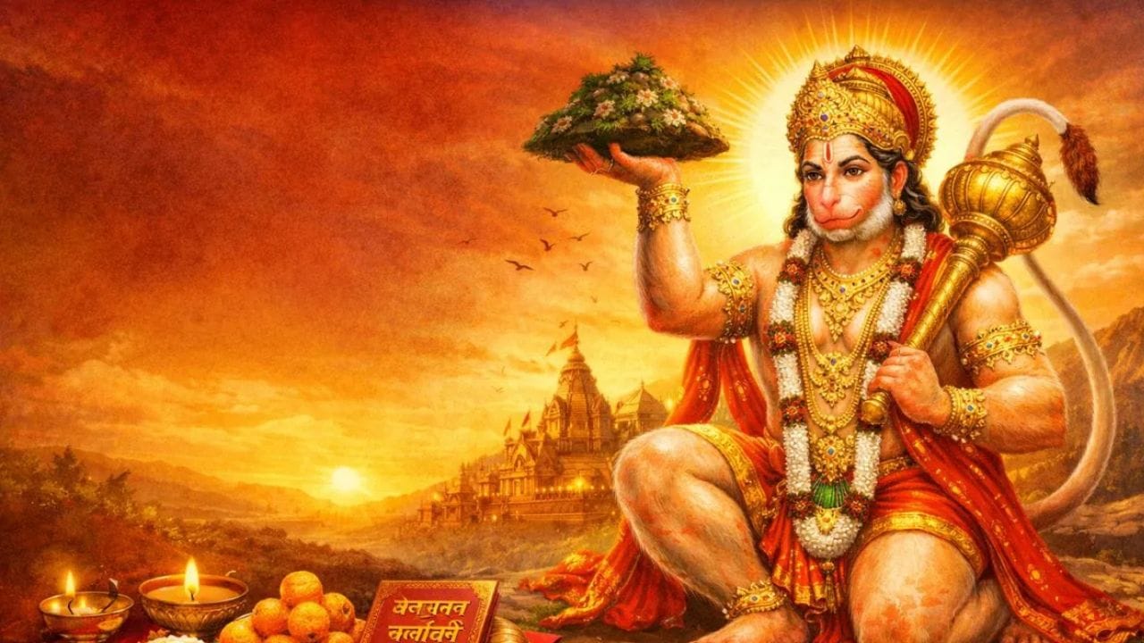 દ્રિક પંચાંગ અનુસાર, પૂર્ણિમા તિથિ 1 એપ્રિલે સવારે 7:06 વાગ્યે શરૂ થશે અને 2 એપ્રિલે સવારે 7:41 સુધી ચાલુ રહેશે. તેના આધારે, હનુમાન જયંતિ 2 એપ્રિલ, 2026 એટલે કે આજ રોજ ઉજવવામાં આવશે. એવું માનવામાં આવે છે કે આ દિવસે ઊંડી શ્રદ્ધા સાથે કરવામાં આવતી ધાર્મિક વિધિઓ અને પૂજા ભગવાન બજરંગબલીને ઝડપથી પ્રસન્ન કરે છે. (ફોટો ક્રેડિટ-Sanatana journy) 