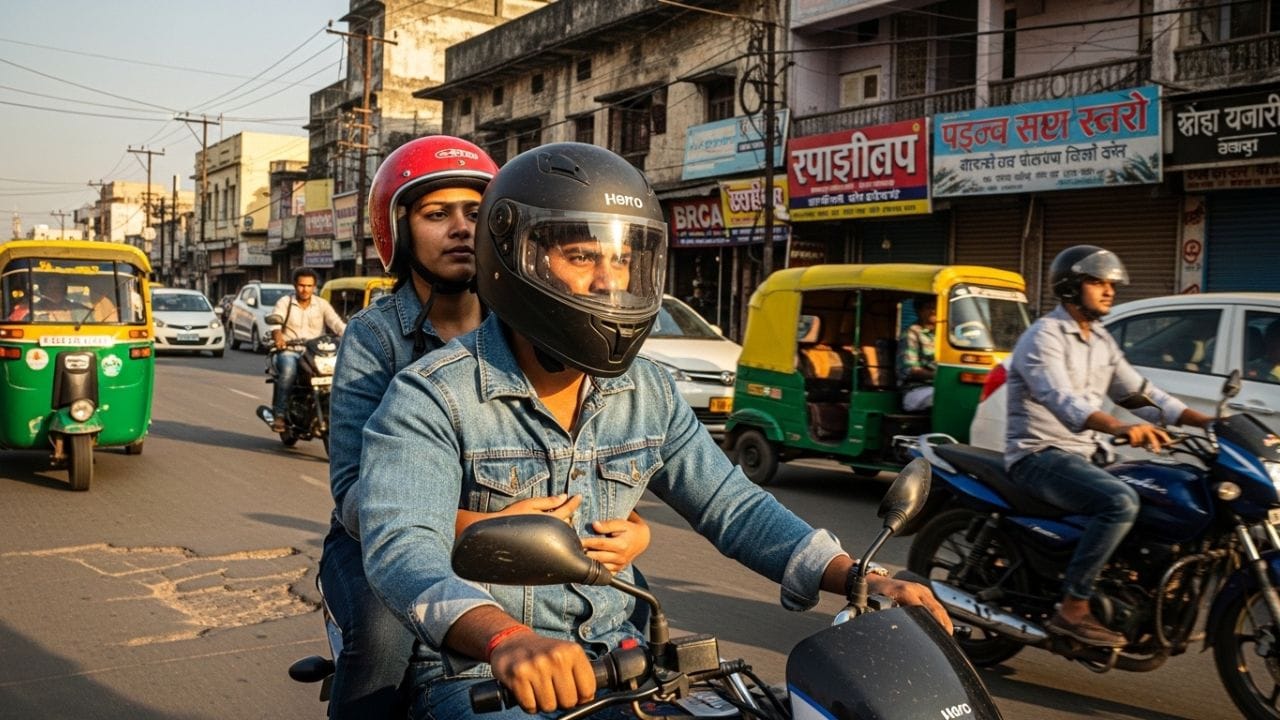 ધ્યાનમાં રાખવું જરૂરી છે કે ટ્રાફિક નિયમો મુજબ માત્ર તે જ હેલ્મેટ માન્ય ગણાય છે જે સુરક્ષા ધોરણો મુજબ બનાવવામાં આવ્યું હોય અને જેમાં ISI માર્ક હોય. બાઈક પર પાછળ બેઠેલા વ્યક્તિએ પણ ડ્રાઈવર જેવી જ સુરક્ષિત અને પ્રમાણિત હેલ્મેટ પહેરવું જરૂરી છે. જો આ નિયમોનું પાલન ન થાય તો ભારે દંડ લાગી શકે છે. સાથે જ, નીચી ગુણવત્તાનું અથવા ખોટી રીતે પહેરેલું હેલ્મેટ અકસ્માત સમયે ગંભીર જોખમ ઉભું કરી શકે છે. ( Credits: AI Generated )