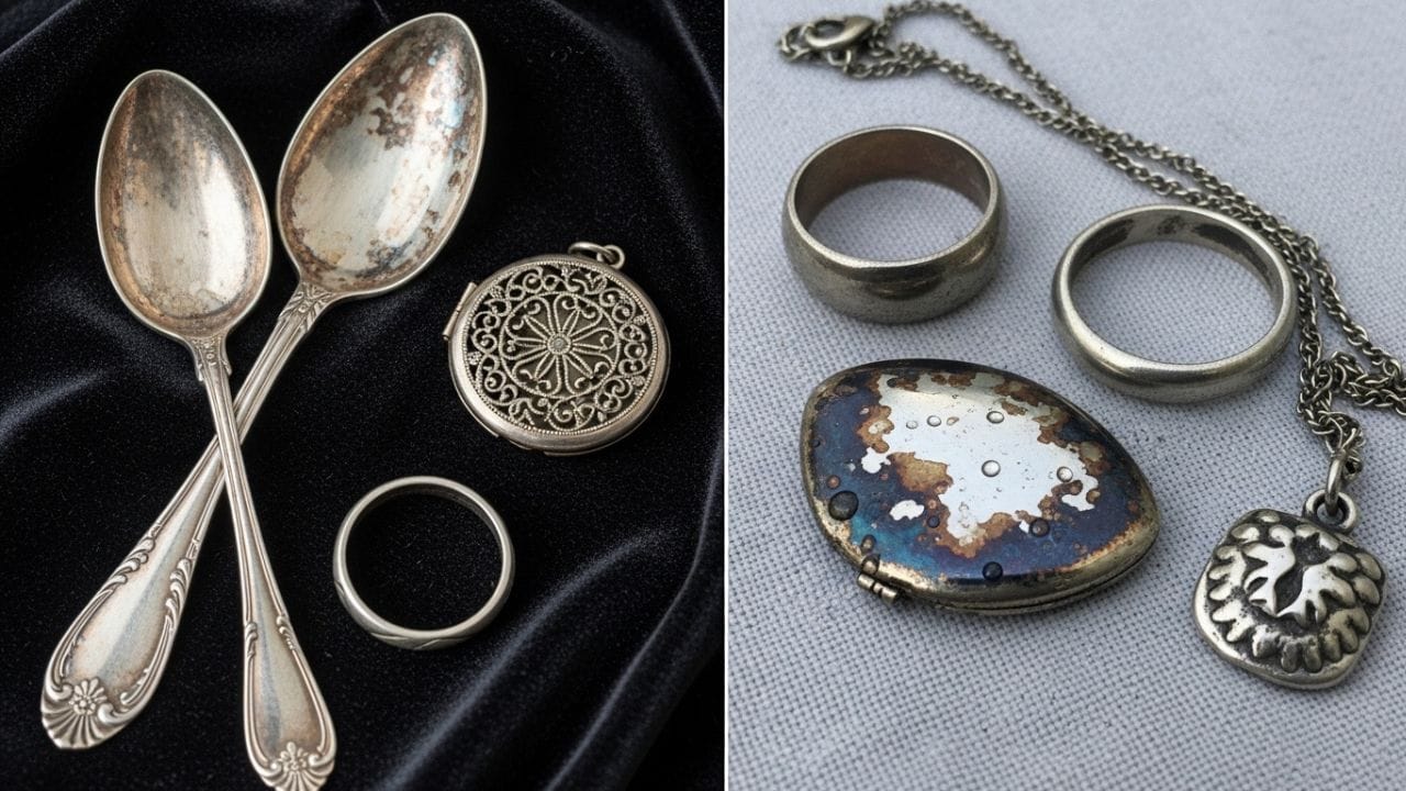 અસલી ચાંદી સમય જતાં પાણી અને હવાના સંપર્કમાં આવીને થોડી ઝાંખી પડી શકે છે, પરંતુ તેને સાફ કરવાથી ફરી ચમક આવી જાય છે. જ્યારે નકલી ચાંદી એકવાર તેની ચમક ગુમાવે, તો તે પાછી સહેલાઈથી નથી આવતી. તમે ચાંદીની વસ્તુને થોડા સમય માટે પાણીમાં મૂકી તપાસ કરી શકો છો, જો તે ઝડપથી કાળી પડવા લાગે, તો તે નકલી હોવાની શક્યતા વધારે છે. ( Credits: AI Generated )