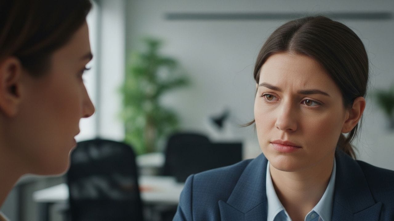 સામાન્ય રીતે એવું કહેવામાં આવે છે કે જ્યારે કોઈ વ્યક્તિ જૂઠું બોલે છે, ત્યારે તે સામેના વ્યક્તિની આંખોમાં સીધું જોવાનું ટાળે છે. વાત કરતી વખતે તેની નજર વારંવાર અહીં-ત્યાં ફેરવાય છે અને તે આંખનો સંપર્ક ઓછો રાખે છે. ( Credits: AI Generated )