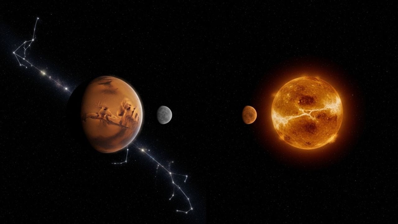 29 મે, 2026ના શુક્રવારે મંગળ ગ્રહ શુક્રના ભરણી નક્ષત્રમાં પ્રવેશ કરશે અને 16 જૂન, 2026 સુધી ત્યાં રહેશે. આ સમયગાળો ખાસ કરીને ચાર રાશિના લોકો માટે ખૂબ જ શુભ માનવામાં આવે છે. આ પરિવર્તનના કારણે આ રાશિના જાતકોના જીવનમાં સકારાત્મક બદલાવ અને સારા અવસરો જોવા મળી શકે છે. ( Credits: AI Generated )