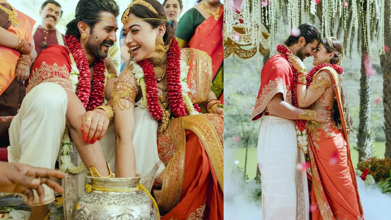 રશ્મિકા મંદાના અને વિજય દેવેરાકોંડા ઇન્ટરનેટ યુઝર્સમાં એક પ્રિય યુગલ બની ગયા છે. રશ્મિકા અને વિજયે 26 ફેબ્રુઆરીએ ઉદયપુરમાં આયોજિત શાહી લગ્ન સમારંભમાં લગ્ન કરીને તેમના ચાહકોને આશ્ચર્યચકિત કર્યા છે.(ફોટો ક્રેડિટ-rashmika mandanaa account)