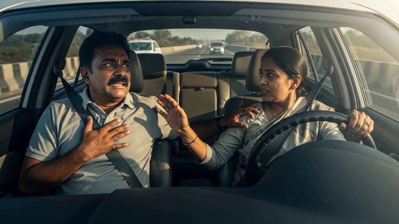 જો મુસાફરી દરમિયાન કોઈ વ્યક્તિની તબિયત અચાનક બગડે, તો સાથેના લોકો ટોલ રસીદ પર આપેલા નંબર પર ફોન કરીને એમ્બ્યુલન્સ બોલાવી શકે છે. સામાન્ય રીતે, થોડા જ સમયમાં, અંદાજે 10 મિનિટમાં એમ્બ્યુલન્સ પહોંચી જાય છે અને દર્દીને નજીકની હોસ્પિટલ સુધી લઈ જવામાં મદદ કરે છે. ( Credits: AI Generated )