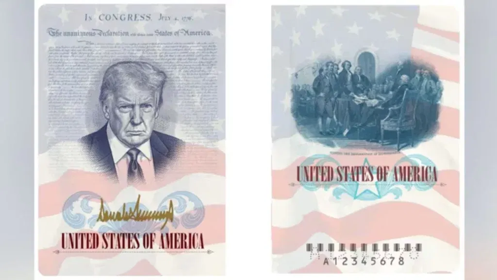 Donald Trump New US Passport Feature Photo and Golden Signature for 250 Year Celebration