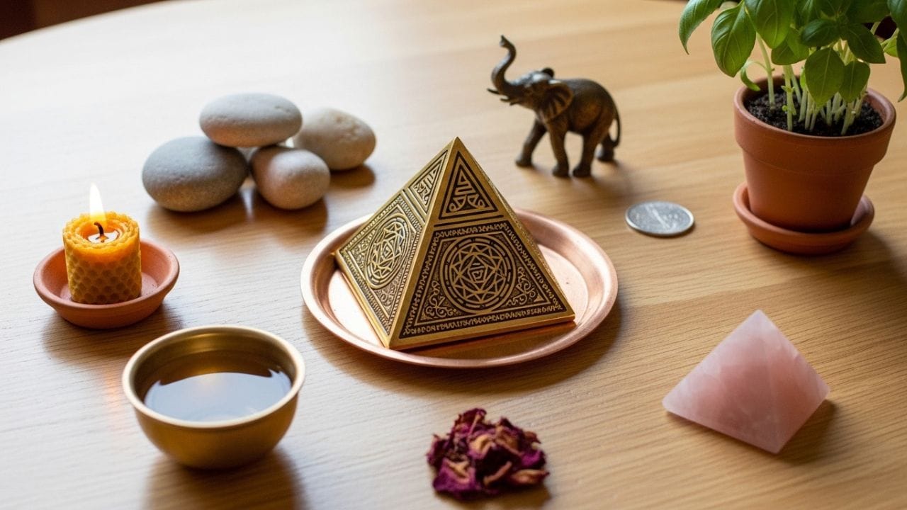 ‘પિરામિડ’ શબ્દને સામાન્ય રીતે ઊર્જાના કેન્દ્ર તરીકે સમજવામાં આવે છે. વાસ્તુ મુજબ, પિરામિડ સકારાત્મક ઊર્જાને પોતાની તરફ ખેંચવામાં મદદરૂપ માનવામાં આવે છે અને ઘરના વાતાવરણને સંતુલિત બનાવે છે. તેથી, તેને શુભ માનવામાં આવે છે અને એવું કહેવામાં આવે છે કે તે કામમાં આવતા અવરોધોને ઘટાડવામાં મદદ કરી શકે છે. ( Credits: AI Generated )