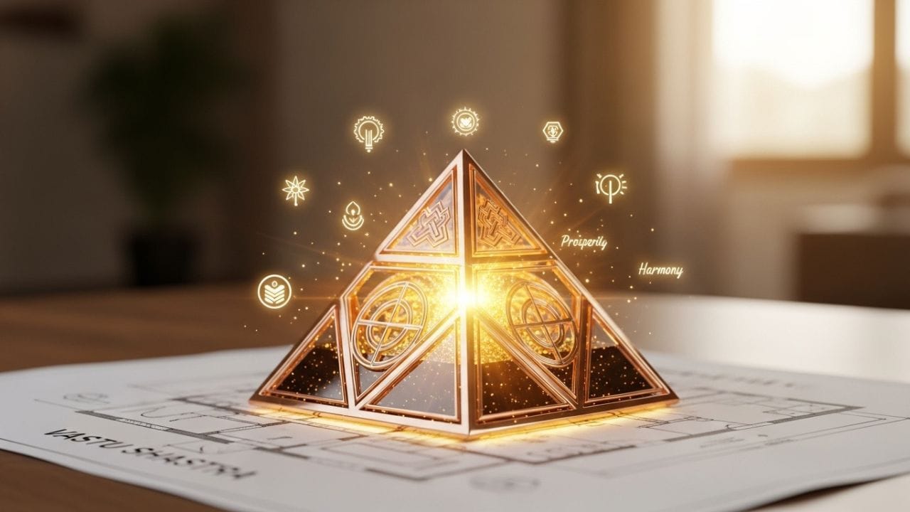 વાસ્તુ પિરામિડ માત્ર સજાવટ માટેની વસ્તુ નથી, તેને ઊર્જાનું મહત્વપૂર્ણ સ્ત્રોત માનવામાં આવે છે. જો તમે મોટા બદલાવ કર્યા વગર જીવનમાં સકારાત્મકતા લાવવા માંગો છો, તો ઘરમાં વાસ્તુ પિરામિડ રાખવાનો વિચાર કરી શકો છો. ( નોંધ :ટીવી9 કોઈ પણ પ્રકારે અંધશ્રદ્ધાને પ્રોત્સાહન આપતુ નથી. આ અહેવાલ માત્ર ધાર્મિક માન્યતા અને લોકોમાં પ્રચલિત માન્યતા, રીત રિવાજને આધારે રજૂ કરવામાં આવેલ છે. ) ( Credits: AI Generated )