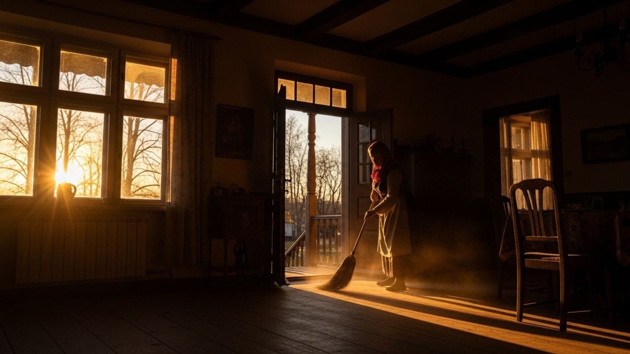 શાસ્ત્રો મુજબ સૂર્યાસ્તના સમયે ઘરમાં ઝાડુ મારવું ટાળવું જોઈએ. એવી માન્યતા છે કે આ સમયે સફાઈ કરવાથી ધનની દેવી લક્ષ્મીનો આશીર્વાદ ઓછો થઈ શકે છે. જો કોઈ કારણસર ઝાડુ મારવું જરૂરી બને, તો કચરો તરત બહાર ન ફેંકતા, તેને ઘરના એક ખૂણામાં જ રાખવો વધુ યોગ્ય માનવામાં આવે છે. ( Credits: AI Generated )