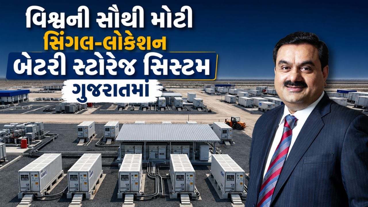કચ્છના ખાવડા ખાતે અદાણી ગ્રીન એનર્જી લિમિટેડ (AGEL) દ્વારા વિશ્વની સૌથી મોટી સિંગલ-લોકેશન બેટરી એનર્જી સ્ટોરેજ સિસ્ટમ કાર્યરત કરવામાં આવી છે. કુલ 3.37 ગીગાવોટ-અવર (GWh) ક્ષમતા ધરાવતી આ સિસ્ટમ ચીન સિવાય વિશ્વની સૌથી મોટી બેટરી સ્ટોરેજ ડિપ્લોયમેન્ટ તરીકે ગણાઈ રહી છે. ખાસ વાત એ છે કે આ પ્રોજેક્ટનું બાંધકામ શરૂ થયા બાદ માત્ર દસ મહિનામાં જ તેને કાર્યરત કરવામાં આવ્યો છે, જેને કારણે આ વૈશ્વિક સ્તરે સૌથી ઝડપી પૂર્ણ થયેલી યુટિલિટી-સ્કેલ બેટરી સ્ટોરેજ સિસ્ટમ્સમાં સ્થાન પામે છે.
