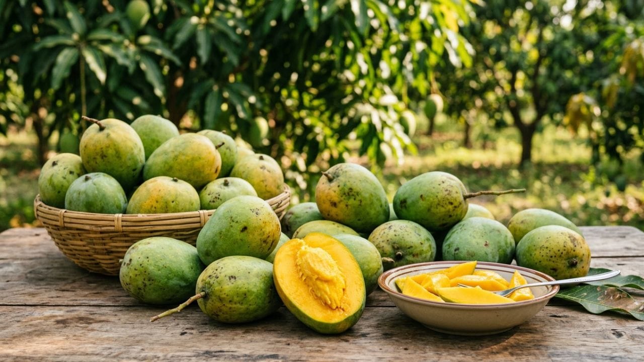 એક દિવસ બગીચાનું નિરીક્ષણ કરતી વખતે તેમને એક ખાસ આંબાનું ઝાડ દેખાયું, જે બીજા ઝાડોથી વધુ તંદુરસ્ત લાગતું હતું. તેની કેરીઓ પણ અલગ જ લાગી. લોકો જ્યારે આ કેરી ચાખવા લાગ્યા, ત્યારે તેની મીઠાશ અને સુગંધની ચર્ચા ઝડપથી ફેલાઈ ગઈ અને ધીમે ધીમે તે આખા વિસ્તારમાં જાણીતી બની ગઈ. ( Credits: AI Generated )