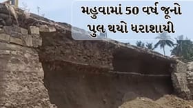 ભાવનગરના મહુવામાં માલણ નદી પરનો 50 વર્ષ જૂનો કોઝવે પુલ ધરાશાયી