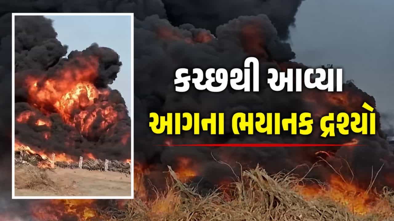 કચ્છના મુંદ્રા નજીક ભંગારના ગોડાઉનમાં વિકરાળ આગ, જુઓ Video