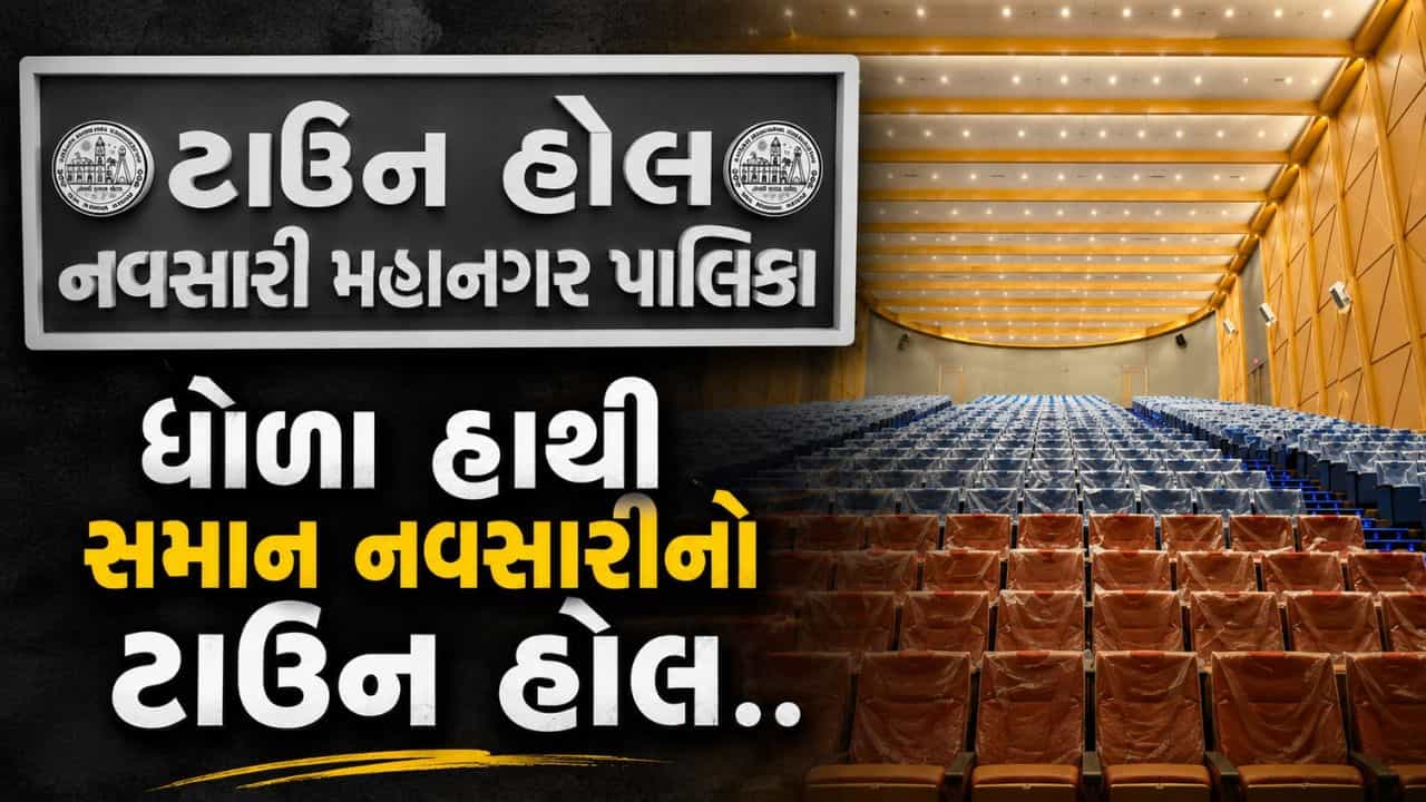 નવસારીમાં સફેદ હાથી! મહાનગર પાલિકાએ લોકોની સુવિધા માટે બનાવેલા ટાઉન હોલનું અધધ.. 75,000 રૂપિયા ભાડું, જુઓ Video
