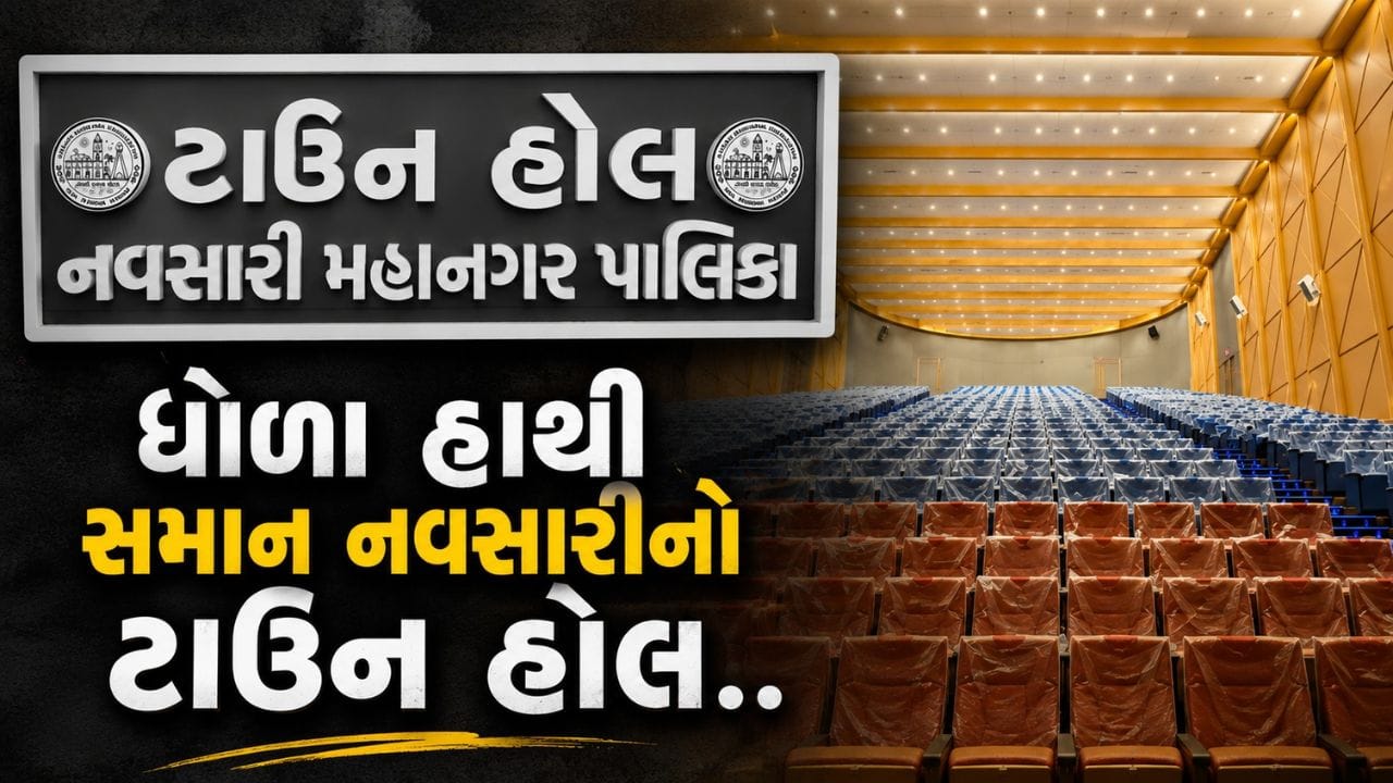 નવસારીમાં સફેદ હાથી! મહાનગર પાલિકાએ લોકોની સુવિધા માટે બનાવેલા ટાઉન હોલનું અધધ.. 75,000 રૂપિયા ભાડું, જુઓ Video