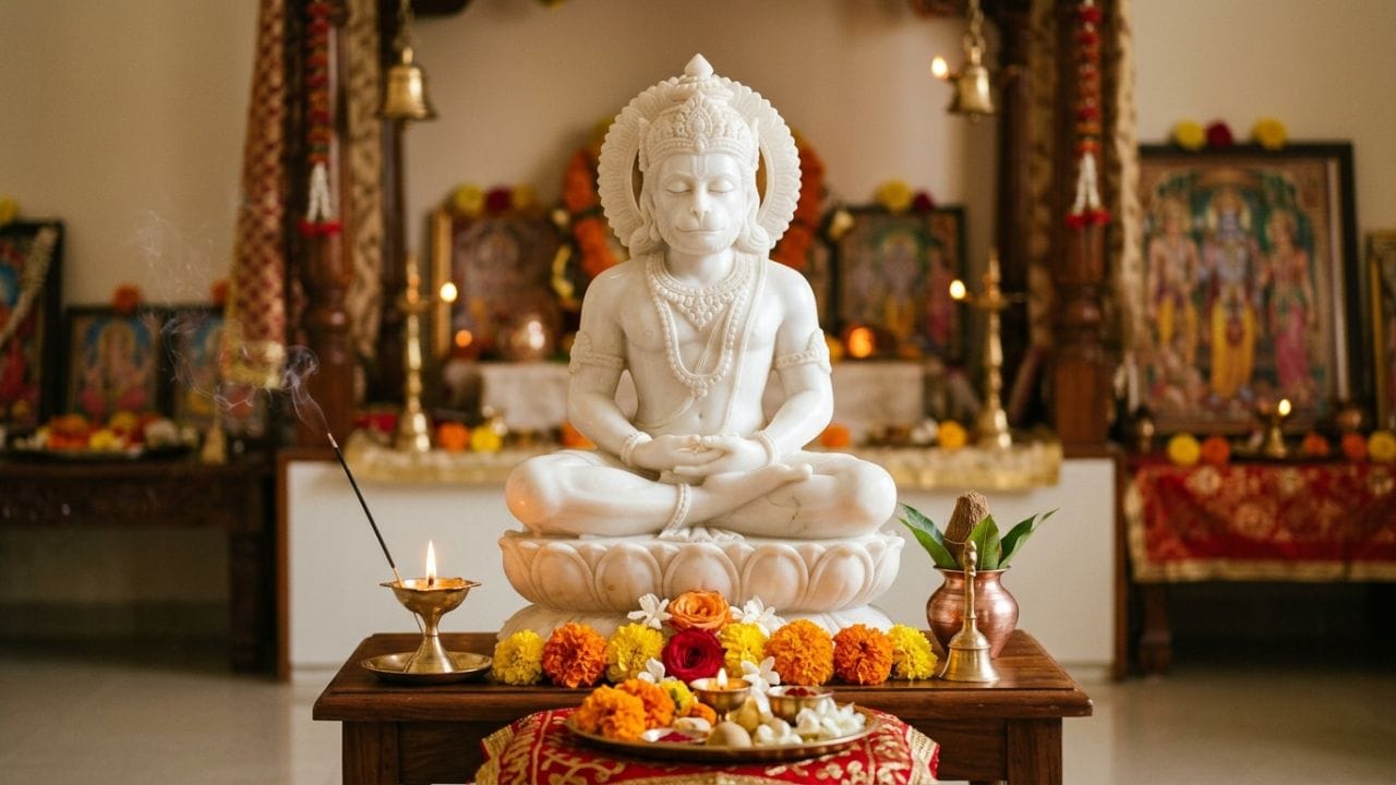 પંચમુખી હનુમાનજી અત્યંત શક્તિશાળી માનવામાં આવે છે. જો તમે પંચમુખી મૂર્તિ ઘરમાં રાખવા માંગતા હોવ, તો તેને મુખ્ય દરવાજાની બહારની તરફ લગાવવી જોઈએ. આ સુરક્ષા કવચ તરીકે કામ કરે છે અને શત્રુ બાધાઓનો નાશ કરે છે. પરંતુ યાદ રાખો કે તેમનું મુખ દક્ષિણ દિશા તરફ રહે તે અત્યંત જરૂરી છે.