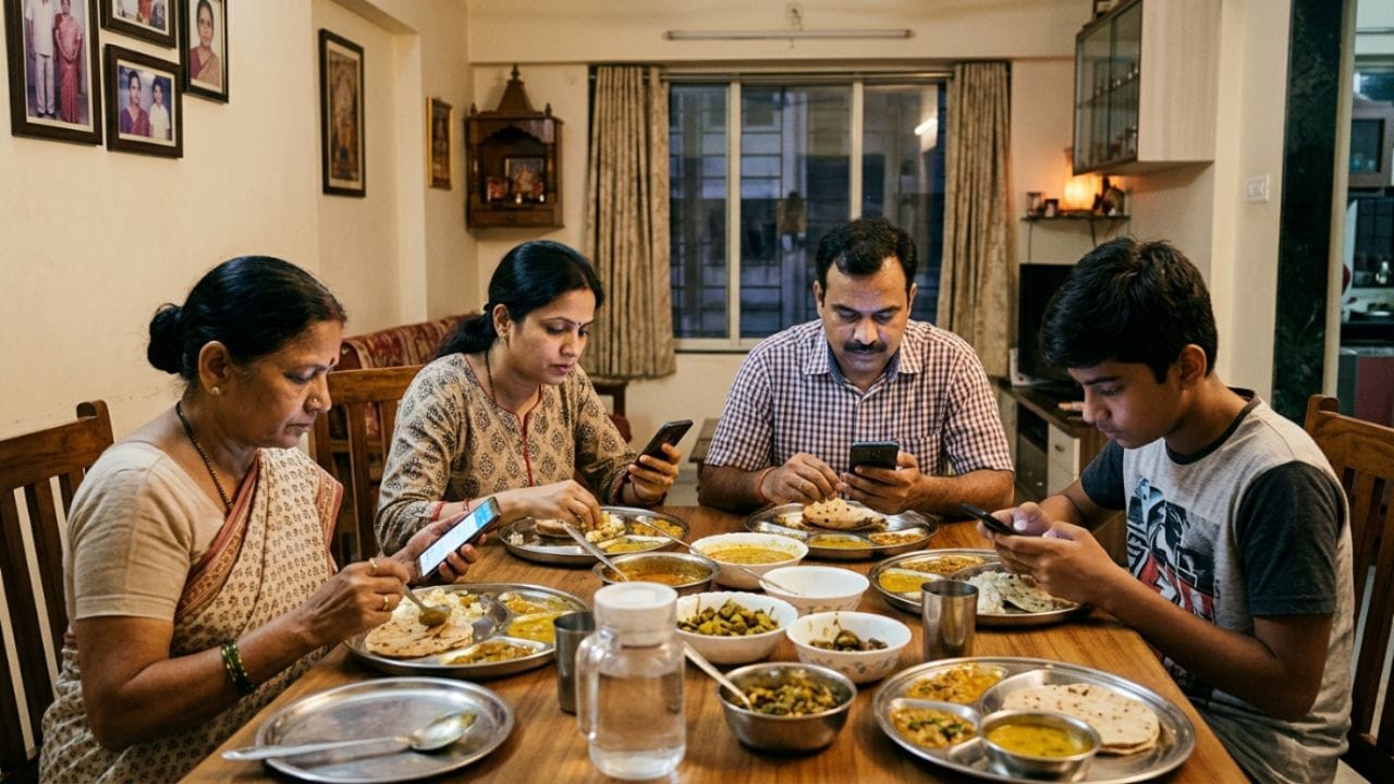 આપણા પ્રાચીન ભારતીય વિજ્ઞાન અને આયુર્વેદમાં ભોજનને એક પવિત્ર આહુતિ અને આધ્યાત્મિક સાધના માનવામાં આવી છે. જ્યારે આપણે શાંત અને ખુશ મને ભોજન કરીએ છીએ, ત્યારે જ તે શરીરમાં 'અમૃત' સમાન કામ કરે છે. પરંતુ જ્યારે ધ્યાન ઈન્સ્ટાગ્રામ રીલ્સ કે યુટ્યુબ વીડિયોમાં હોય, ત્યારે મન અને શરીરનું કનેક્શન તૂટી જાય છે અને ભોજન ઝેરમાં ફેરવાઈ જાય છે.